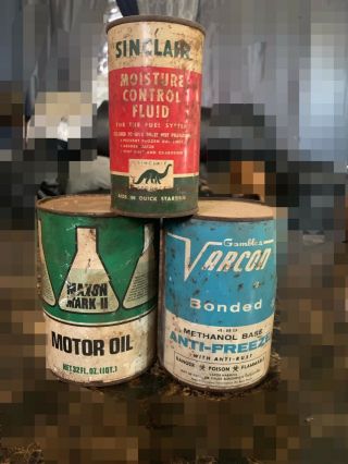 Sinclair Old Antique Full Oil Cans