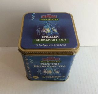 Vintage Bentley’s English Breakfast Tea Tin Empty Box Container 4” Tall