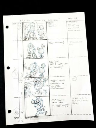 - Beetlejuice 1989 Tv Series Animation Production Hand Drawn Storyboard Page 14