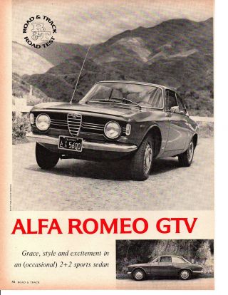 1967 Alfa Romeo Gtv 4 - Page Road Test / Article / Ad