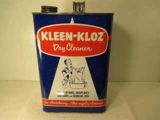 Vintage " Kleen - Kloz " Dry Cleaner Tin 1941 Ww2 Era Lqqk