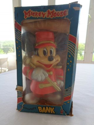 Vintage Walt Disney Mickey Mouse Knickerbocker Bandleader Mouseketeers Bank Nib