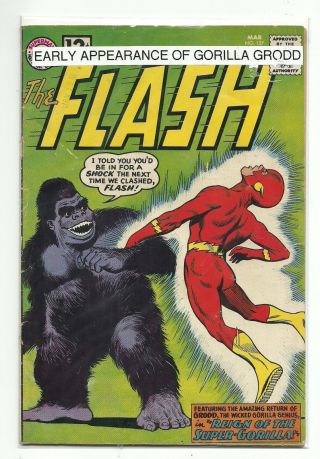 (1959 Series) Dc Flash 127 Early Gorilla Grodd Appearance Silver Age - Vg
