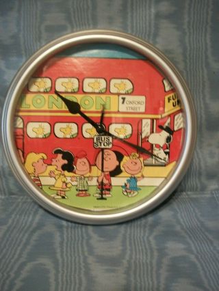 Vintage Peanuts Charlie Brown Bus Stop Wall Clock