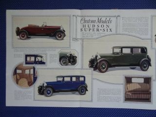 1927 Hudson - Six Automobile Color Mailer Brochure - Shows 7 Models