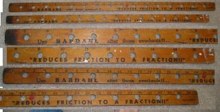 Rare Vintage Bardahl Advertising Display Wood 36 " Ruler Sign Oil & Gas Old Tool