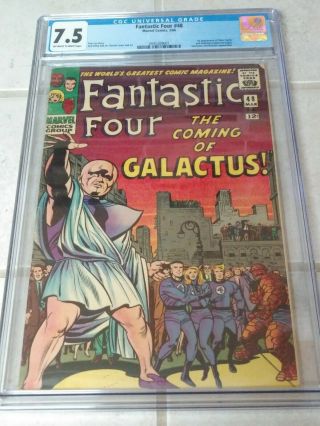 Fantastic Four 48 Cgc 7.  5 1st App Of Silver Surfer & Galactus Off - White To White