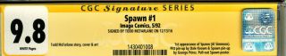 SPAWN 1 CGC SS 9.  8 NEWSSTAND ED.  SS SIGNED BY TODD MCFARLANE 1ST APP OF SPAWN 2