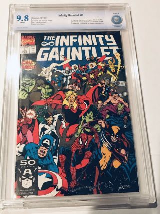 Infinity Gauntlet 3 Avengers 1991 Marvel Cbcs Not Cgc 9.  8 Nm/mt Thanos