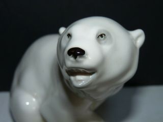 Russian Lomonosov Porcelain Polar Bear Figurine Large Made In Ussr