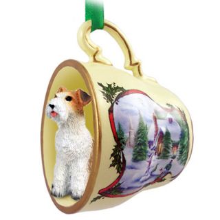 Wirehair Fox Terrier Christmas Ornament Teacup