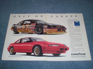 1990 Goodyear Eagle Tires Vintage 2pg Ad With Rusty Wallace 27 Pontiac