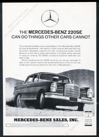1961 Mercedes Benz 220se 220 Se Fintail Car Photo Vintage Print Ad