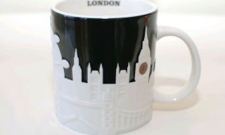 Starbucks London Relief Mug Black Big Ben Tower Bridge Thames St Pauls Cathedral