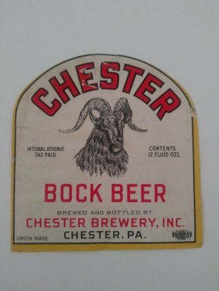 Pa - Irtp - Chester Bock - 12oz - Chester Brwy Inc - Chester 810