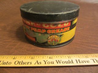 Vintage 1933 Pep Boys Manny Moe Jack Pure Gold Auto & Farm Water Pump Grease Can