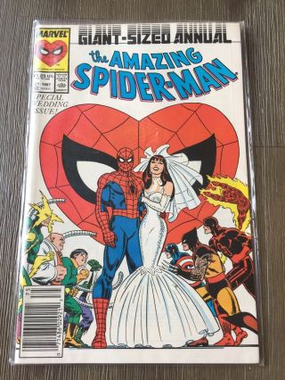 Spider - Man Annual 21 Wedding Issue Spidey Cover 1987 Marvel Comic Book