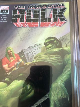 Immortal Hulk 15 (2019) CGC 9.  8 1st Print Alex Ross Cover 3