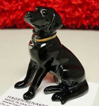 ➸ Hagen Renaker Dog Miniature Figurine Labrador Retriever Lab Black