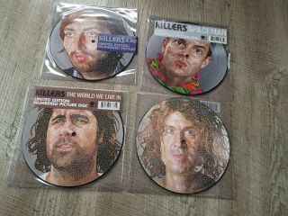 The Killers 4 X 7 " S Picture Discs Spaceman,  Dustland Fairytale,  Human,  World We