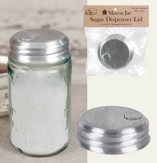 Unique Mason Jar Sugar Dispenser Pourer Lid,  Salt,  Spices,  Aluminum Food Safe