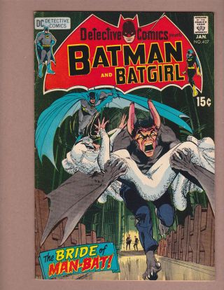 Detective Comics Comic 407 Batman Neal Adams Cover Dc Comics 1971 Manbat Key
