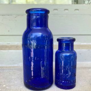 Diff Size Cobalt Blue Bottles Bromo Seltzer Emerson Drug Co Baltimore Md