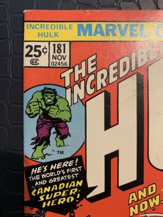The Incredible Hulk 181 (1974,  Marvel) Stan Lee - First Appearance Wolverine 7