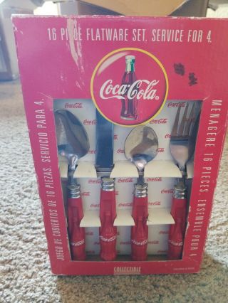 Coca - Cola 16 Piece Flatware Set.  Service For 4.