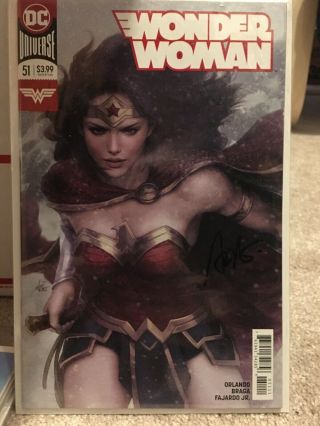 Wonder Woman (2016) 51 Autographed Signed Artgerm Stanley Lau C2e2