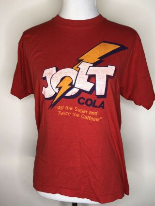 Vtg Single Stitch Red Jolt Cola All The Sugar Twice The Caffeine Shirt Large 90s