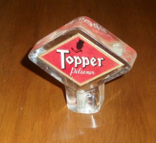 Vintage Rochester Brewing Co Topper Pilsener Beer Lucite Tap Handle Old Advert.