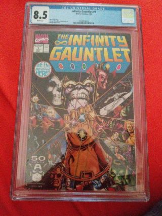 Marvel Infinity Gauntlet 1 Cgc 8.  5 White Pages Avengers