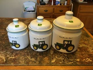 John Deere 3 Piece Canister Set By Gibson,  Only Displayed