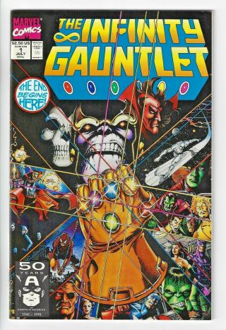Infinity Gauntlet 1 - 1991 (nm -) George Perez Art Thanos Movie - Marvel Comics