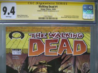 Walking Dead 1 CGC 9.  4 SS Signed Robert Kirkman 1st Rick Grimes - 1st Print 4