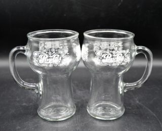 2 Vintage Pepsi - Cola Handled Glass Mug/fountain/beverage Glasses