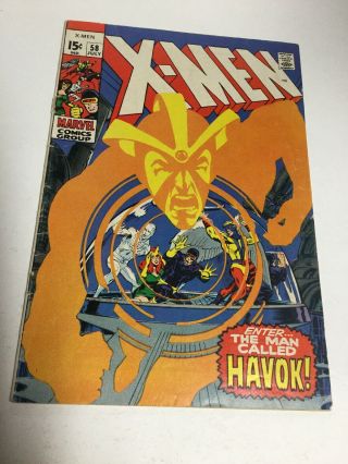 X - Men 58 Gd/vg Good/very Good 3.  0 First Havok Marvel Comics Silver Age