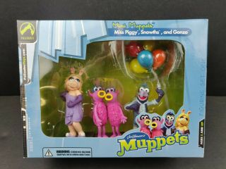 Jim Henson Mini Muppets Miss Piggy,  Snowths & Gonzo Figure Set One Palisade 2003