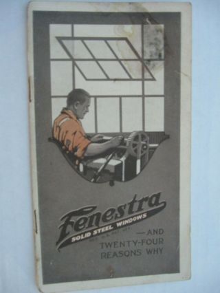 Fenestra Solid Steel Windows - Vintage C.  1910 Info Booklet