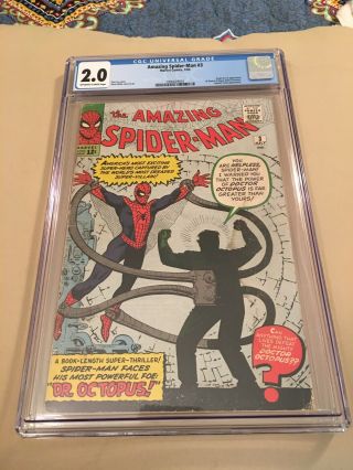 Spider - Man 3 Cgc 2.  0 First Dr.  Octopus Off - White To White Pages