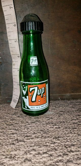 Vintage 7 - Up Pop Bottle Ironing Sprinkler Bottle Cap Is Broke