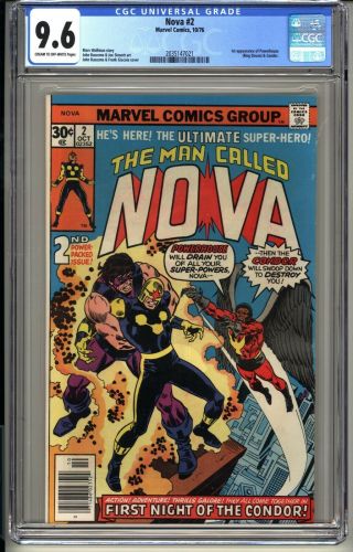 Nova 2 Cgc 9.  6 Cr - Ow Nm,  Marvel Comics 10/76 1st App Powerhouse & Condor