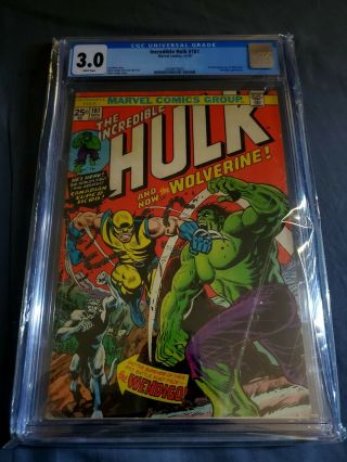 Incredible Hulk 181 Cgc 3.  0 White Pages W/ Mvs - Book
