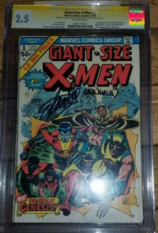 Giant Size X - Men 1 Cgc 2.  5 Signed By Len Wein & Stan Lee Great Book