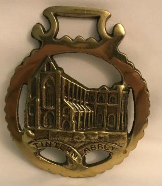 Vtg Brass England Horse Harness /bridle/ Saddle Medallion Tintern Abbey