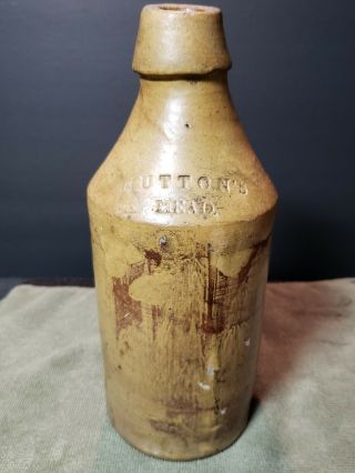 Antique 9 1/2 Inch Stoneware Bottle Sutton 