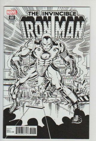 Invincible Iron Man 600 1:1000 Remastered B&w Variant Marvel Comics Near