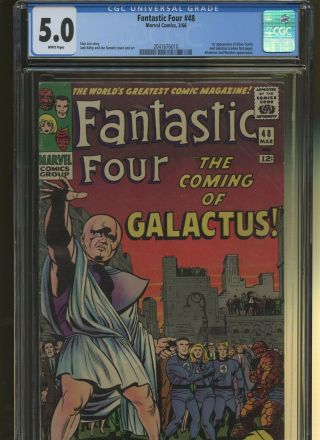 Fantastic Four 48 Cgc 5.  0 | Marvel 1966 | 1st Silver Surfer & Galactus (cameo).