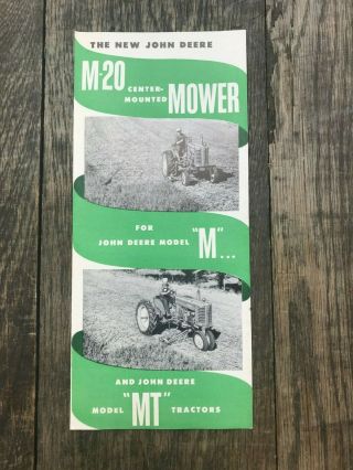 Vintage John Deere M - 20 Center Mounted Mower Brochure